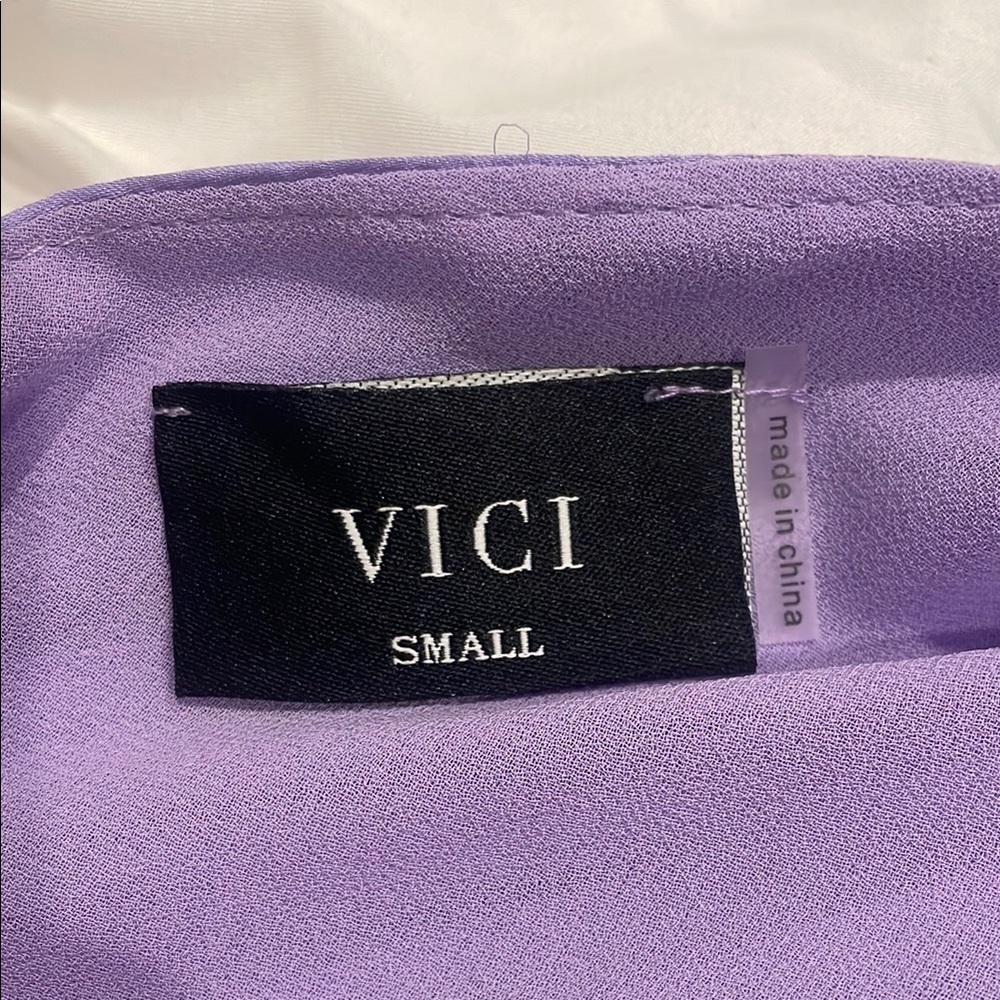 Vici One-Shoulder Pleated Lavender Midi Dress - Picture 2 of 4